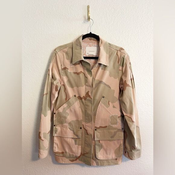 ANTHROPOLOGIE Lida Pink Camo Utility Jacket - Small - Picture 3 of 11